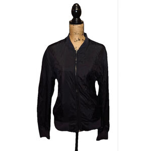 Women's Claiborne Black Bomber Windbreaker Jacket M
